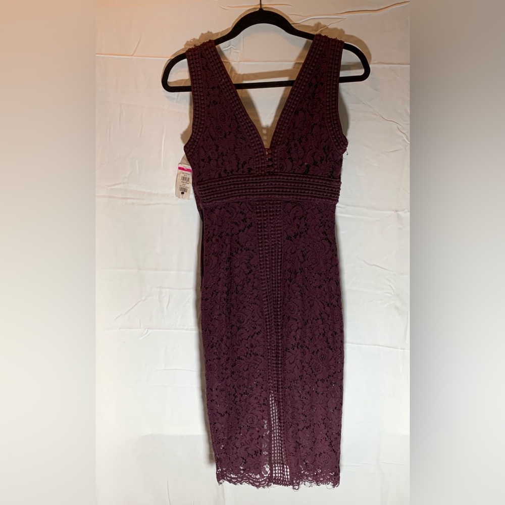 Bardot Deep Purple Lace Midi Dress - Picture 10 of 11